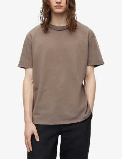 AllSaints Otto Relaxed-fit Organic Cotton T-shirt -KOOPES Clothing Shop R04086652 WOODBROWN ALT02