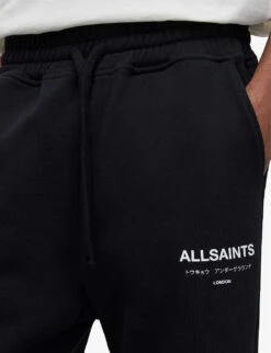 AllSaints Underground Logo-print Organic-cotton Shorts -KOOPES Clothing Shop R04086672 JTBLKOPTICW ALT04