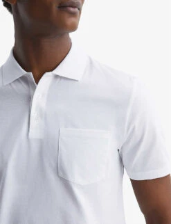Reiss Austin Regular-fit Cotton-jersey Polo Shirt -KOOPES Clothing Shop R04087038 WHITE ALT04
