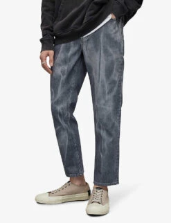 AllSaints Dean Marble-effect Mid-rise Stretch-denim Jeans -KOOPES Clothing Shop R04087390 MARBLEGREY ALT02