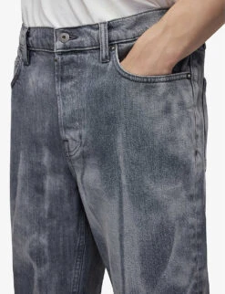 AllSaints Dean Marble-effect Mid-rise Stretch-denim Jeans -KOOPES Clothing Shop R04087390 MARBLEGREY ALT04