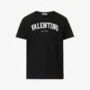 Valentino College Logo-print Cotton-jersey T-shirt -KOOPES Clothing Shop R04088011 NEROBIANCO M