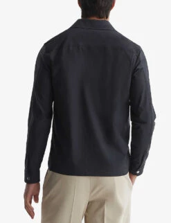 Reiss Patch-pocket Slim-cut Leather Jacket -KOOPES Clothing Shop R04091610 BLACK ALT03