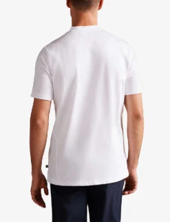 Ted Baker Duddin Cotton-jersey Henley Top -KOOPES Clothing Shop R04093064 WHITE ALT03