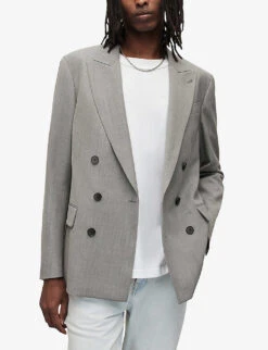 AllSaints Anori Double-breasted Wool-blend Blazer 9 AllSaints Anori Double-breasted Wool-blend Blazer -KOOPES Clothing Shop R04094078 LIGHTGREY ALT02