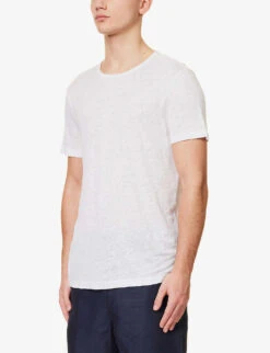 Jordan Crewneck Linen T-shirt -KOOPES Clothing Shop R04095890 WHITE ALT02