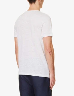 Jordan Crewneck Linen T-shirt -KOOPES Clothing Shop R04095890 WHITE ALT03