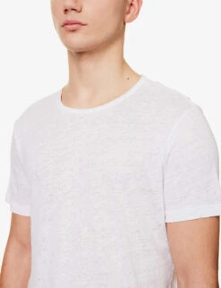 Jordan Crewneck Linen T-shirt -KOOPES Clothing Shop R04095890 WHITE ALT04