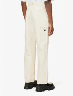 Prada Branded-plaque Straight-leg Mid-rise Jeans 11 Prada Branded-plaque Straight-leg Mid-rise Jeans -KOOPES Clothing Shop R04098394 NATURAL ALT03