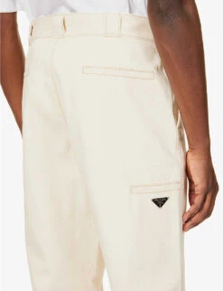 Prada Branded-plaque Straight-leg Mid-rise Jeans 13 Prada Branded-plaque Straight-leg Mid-rise Jeans -KOOPES Clothing Shop R04098394 NATURAL ALT05