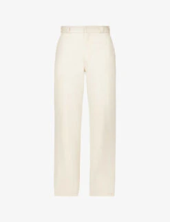 Prada Branded-plaque Straight-leg Mid-rise Jeans