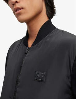 Hugo Contrasting-panelled Shell And Organic-cotton Filled Bomber Jacket -KOOPES Clothing Shop R04100886 BLACK ALT04