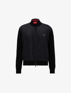 Hugo Contrasting-panelled Shell And Organic-cotton Filled Bomber Jacket