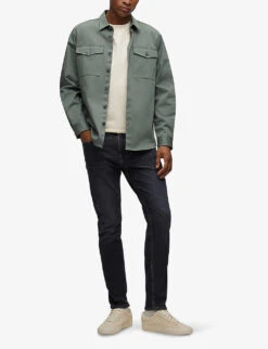 Boss Washed Slim-fit Straight-leg Stretch-denim Jeans -KOOPES Clothing Shop R04101154 GREY ALT01