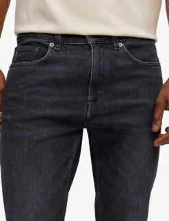 Boss Washed Slim-fit Straight-leg Stretch-denim Jeans -KOOPES Clothing Shop R04101154 GREY ALT04
