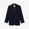 Sandro Single-breasted Loose-fit Virgin-wool Suit Jacket