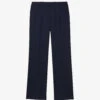 Sandro Straight-leg Loose-fit Wool Trousers -KOOPES Clothing Shop R04102281 BLEUS M