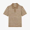 Sandro Pablo Striped Stretch-knit Polo Shirt -KOOPES Clothing Shop R04102302 NATURELS M