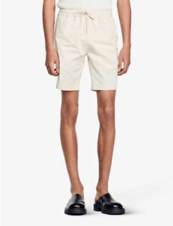 Sandro Drawstring-waist Stretch Cotton-blend Shorts 9 Sandro Drawstring-waist Stretch Cotton-blend Shorts -KOOPES Clothing Shop R04102506 NATURELS ALT02