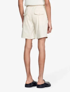 Sandro Drawstring-waist Stretch Cotton-blend Shorts 10 Sandro Drawstring-waist Stretch Cotton-blend Shorts -KOOPES Clothing Shop R04102506 NATURELS ALT03