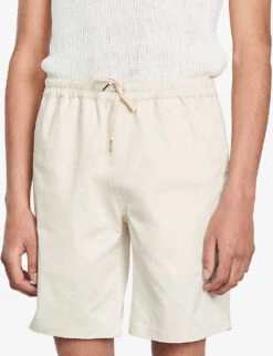 Sandro Drawstring-waist Stretch Cotton-blend Shorts 11 Sandro Drawstring-waist Stretch Cotton-blend Shorts -KOOPES Clothing Shop R04102506 NATURELS ALT04