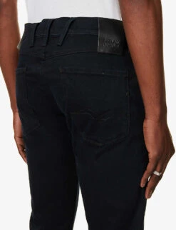 Replay Anbass Hyperflex Slim-fit Stretch-denim Jeans -KOOPES Clothing Shop R04104814 BLUE ALT06
