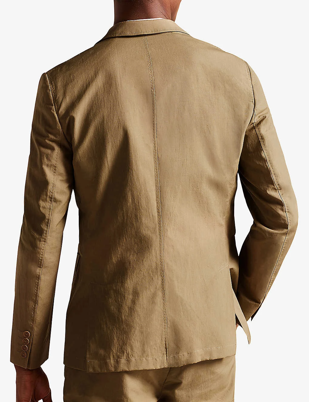 Ted Baker Slim-fit Double-breasted Cotton And Linen-blend Blazer 6 Ted Baker Slim-fit Double-breasted Cotton And Linen-blend Blazer - Image 4