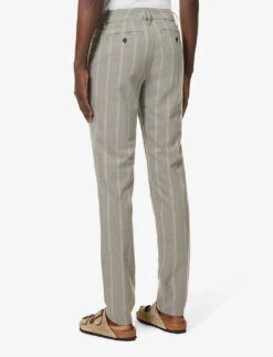 Paige Stafford Striped-pattern Straight-leg Regular-fit Stretch-woven Trousers -KOOPES Clothing Shop R04111362 OYSTERSHELL ALT03