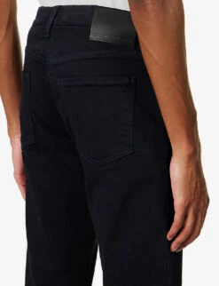 CITIZENS OF HUMANITY Adler Brand-patch Regular-fit Tapered-leg Stretch-woven Trousers -KOOPES Clothing Shop R04111643 TRUENAVY ALT05