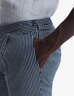 Reiss Archie Stripe Woven Shorts 11 Reiss Archie Stripe Woven Shorts -KOOPES Clothing Shop R04116707 NAVYWHITE ALT04