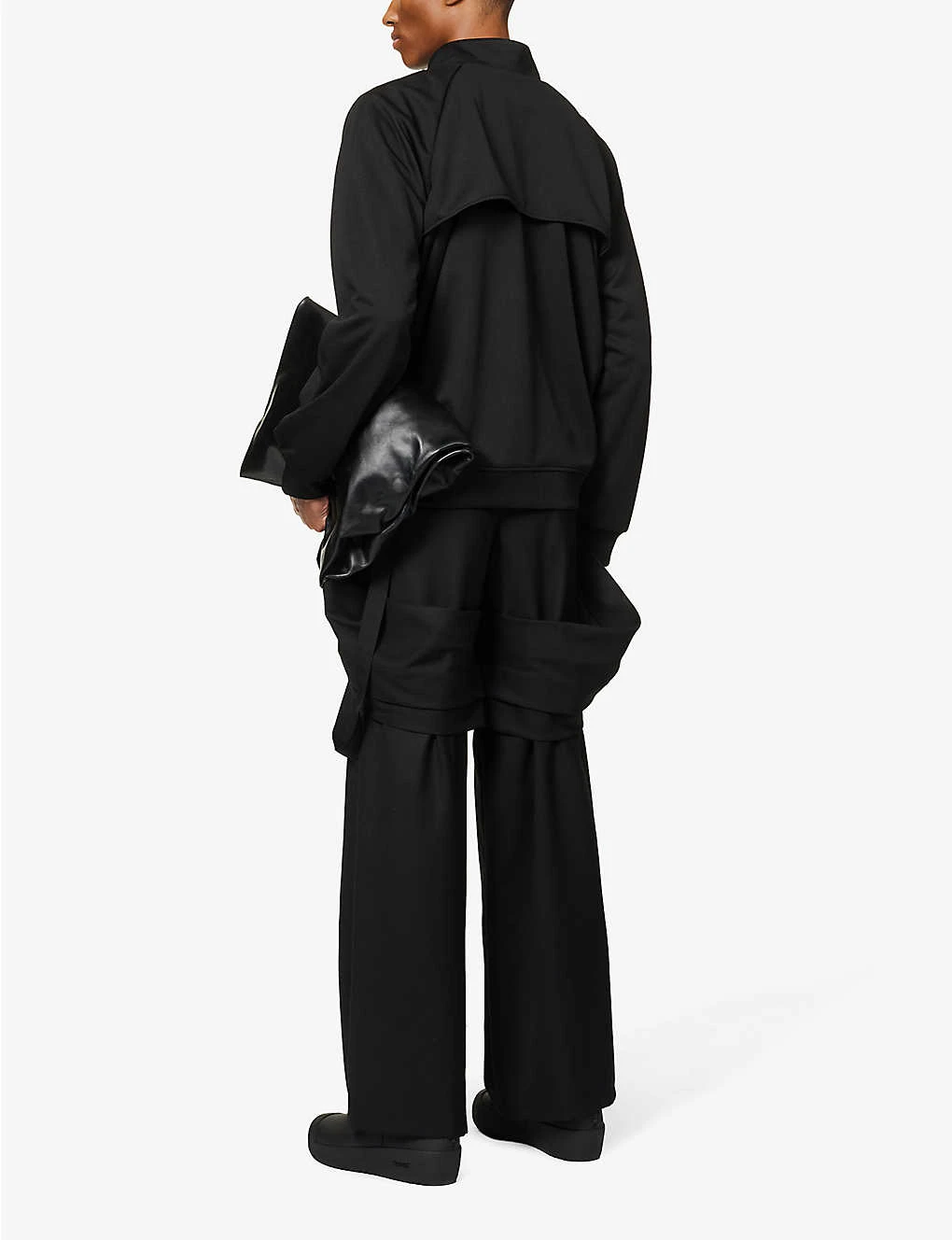 Draped Contrast-panelled Relaxed-fit Woven Jacket 4 Draped Contrast-panelled Relaxed-fit Woven Jacket - Image 2