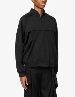 Draped Contrast-panelled Relaxed-fit Woven Jacket 9 Draped Contrast-panelled Relaxed-fit Woven Jacket -KOOPES Clothing Shop R04117081 BLACK ALT02