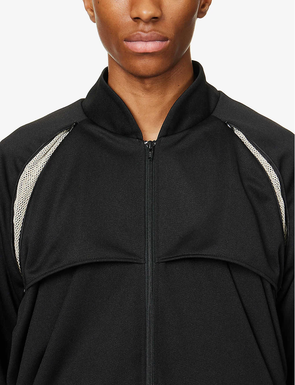 Draped Contrast-panelled Relaxed-fit Woven Jacket 7 Draped Contrast-panelled Relaxed-fit Woven Jacket - Image 5