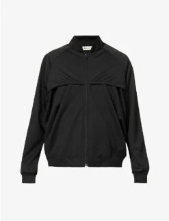 Draped Contrast-panelled Relaxed-fit Woven Jacket