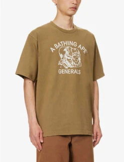 Graphic-print Relaxed-fit Cotton-jersey T-shirt -KOOPES Clothing Shop R04118379 BEIGE ALT02