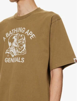 Graphic-print Relaxed-fit Cotton-jersey T-shirt -KOOPES Clothing Shop R04118379 BEIGE ALT04