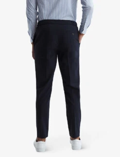 Reiss Found Slim-leg Mid-rise Stretch-woven Trousers -KOOPES Clothing Shop R04118947 NAVY ALT03