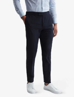 Reiss Found Slim-leg Mid-rise Stretch-woven Trousers -KOOPES Clothing Shop R04118947 NAVY ALT04