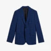 Ted Baker Apolloj Check-pattern Slim-fit Wool Suit Jacket 2 Ted Baker Apolloj Check-pattern Slim-fit Wool Suit Jacket -KOOPES Clothing Shop R04122387 DKBLUE M