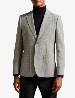 Ted Baker Luccaj Slim-fit Wool Jacket -KOOPES Clothing Shop R04122389 GREY ALT02