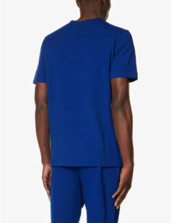 Calvin Klein Logo-appliqué Stretch-cotton T-shirt -KOOPES Clothing Shop R04123680 MIDNIGHTBLUE ALT03