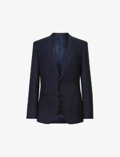 Reiss Dunn Checked Slim-fit Wool Blazer