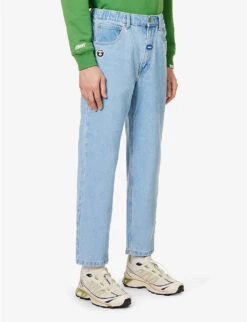 Logo-embellished Brand-tab Regular-fit Jeans -KOOPES Clothing Shop R04127071 BLUE ALT02