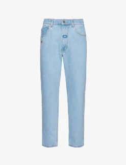 Logo-embellished Brand-tab Regular-fit Jeans