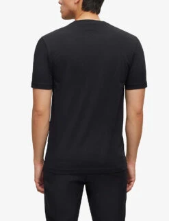 Boss Graphic-print Stretch Cotton T-shirt -KOOPES Clothing Shop R04127539 BLACK ALT03