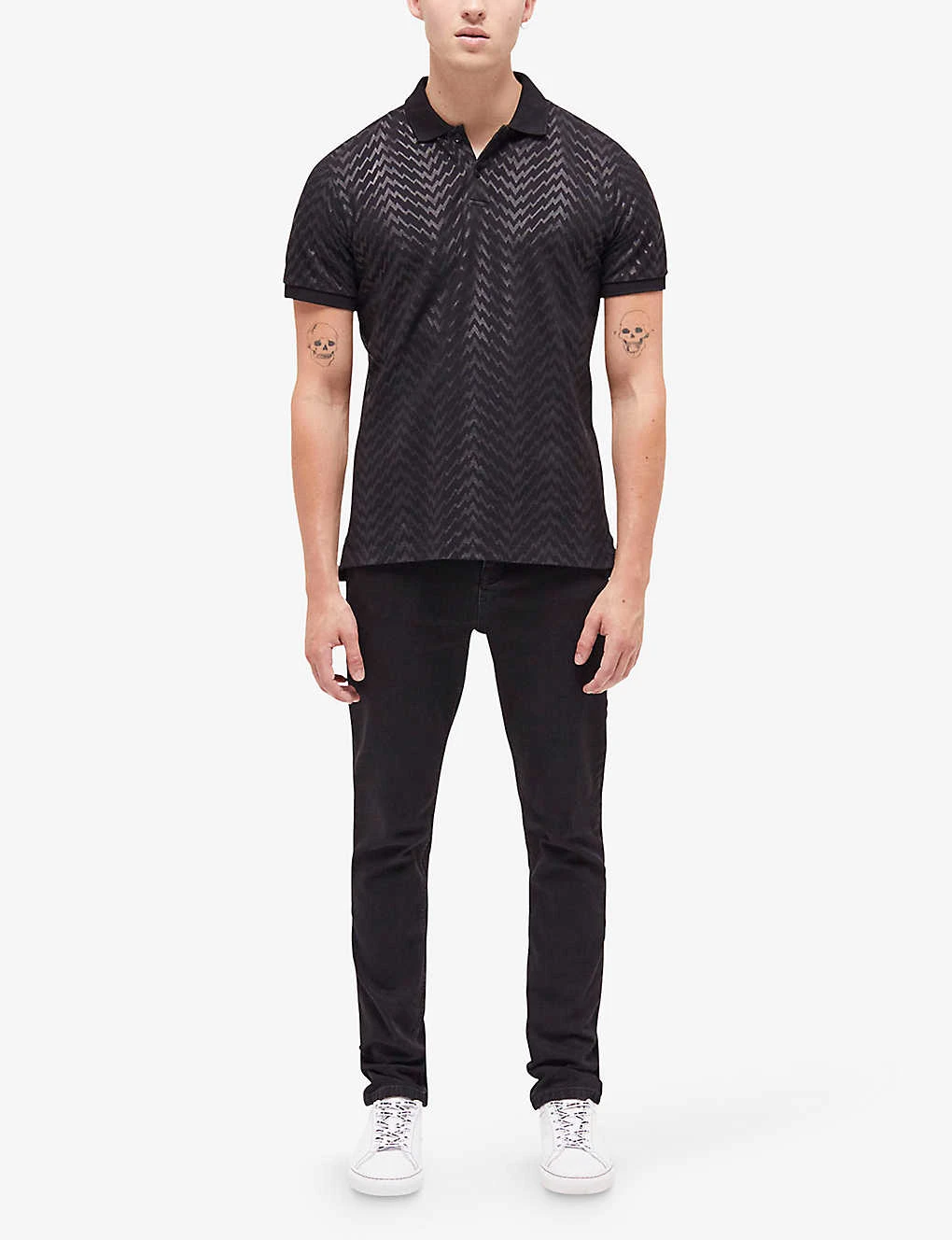 THE KOOPLES Zig-zag Cotton-jersey Polo Shirt 4 THE KOOPLES Zig-zag Cotton-jersey Polo Shirt - Image 2