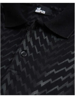 THE KOOPLES Zig-zag Cotton-jersey Polo Shirt 13 THE KOOPLES Zig-zag Cotton-jersey Polo Shirt -KOOPES Clothing Shop R04127678 BLA01 ALT05