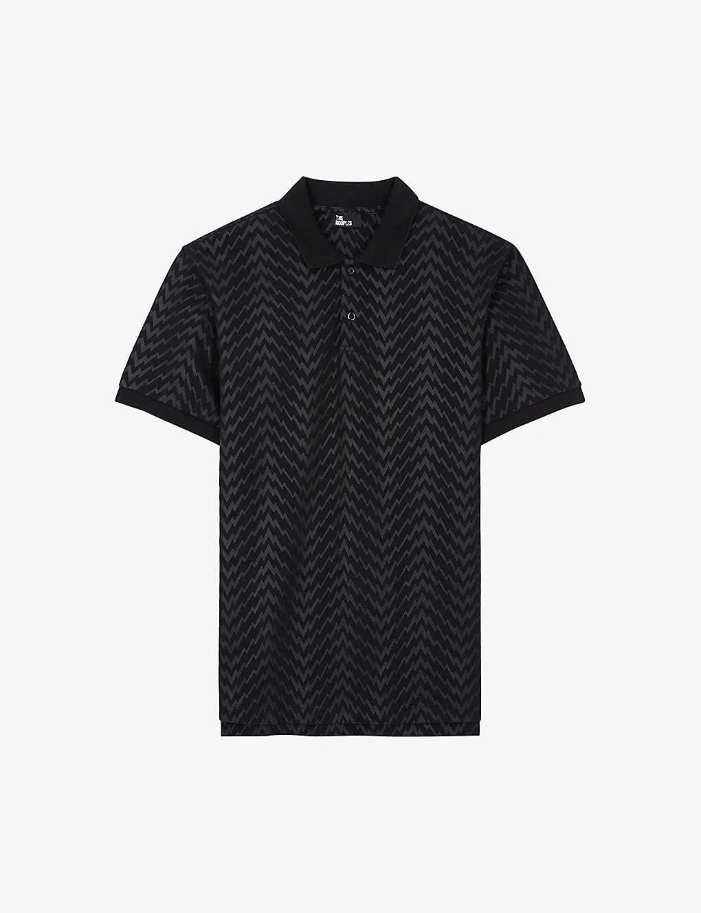 THE KOOPLES Zig-zag Cotton-jersey Polo Shirt 3 THE KOOPLES Zig-zag Cotton-jersey Polo Shirt