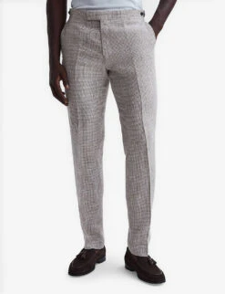 Reiss Angel Slim-fit Straight-leg Linen Trousers -KOOPES Clothing Shop R04127797 OATMEALMELANGE ALT02
