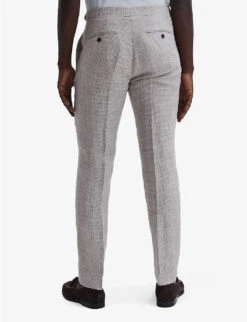 Reiss Angel Slim-fit Straight-leg Linen Trousers -KOOPES Clothing Shop R04127797 OATMEALMELANGE ALT03